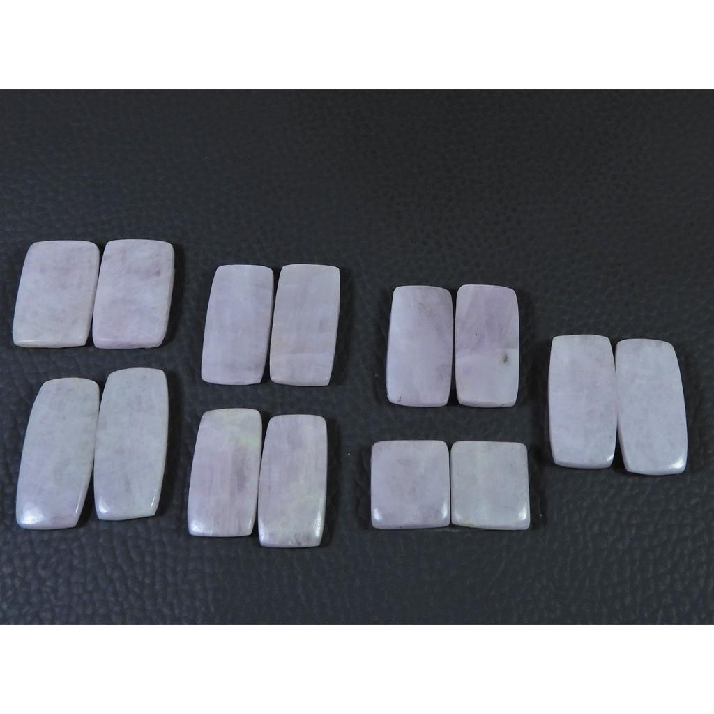 153Cts.Natural Pink Kunzite Matched Pair Octagon Cabochon Gemstone 7Pair Lot C-1356