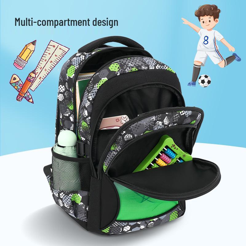 Large Capacity Cartoon Football Backpack for Primary Students - Durable, Multi-Compartment Schoolbag