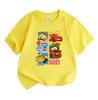 Kids Boys Girls 100% Cotton Crew Neck Short Sleeve T-shirt, Cute Cartoon Racing Car Print Casual Summer Tee Tops, Comfortable Lightweight Breathable D