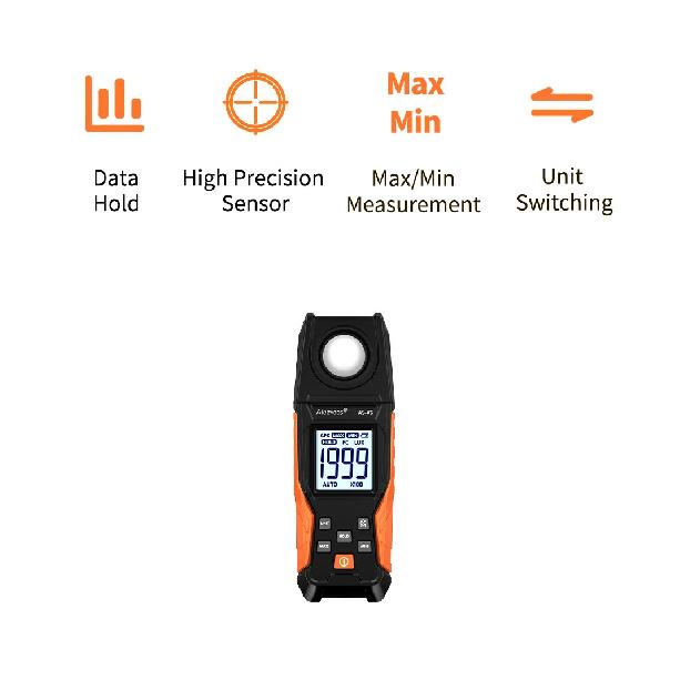 Aicevoos Digital Illuminance Meter,High Precision Handheld Light Meter,Luxmeter Luminance Lux Test,Illuminance Tester,Lux Meter