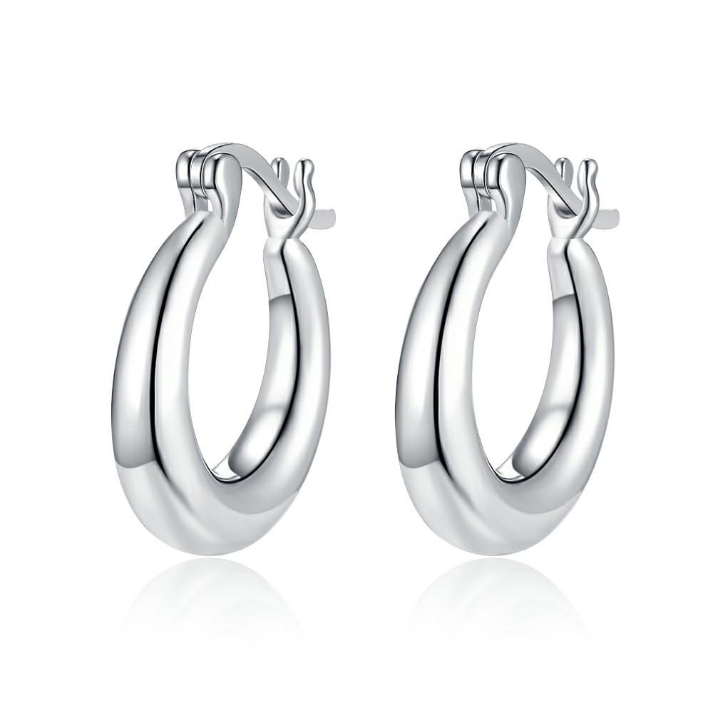 

Глянцевые круглые женские серьги, универсальные украшения в стиле темперамент серебряный