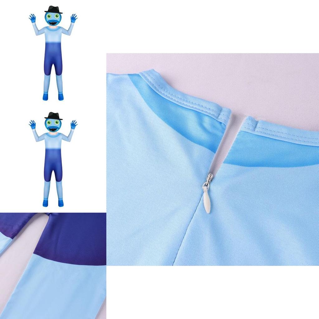 Poppy Playtime Huggy Wuggy Papa Cosplay Jumpsuits Maske Partykostüm Outfits Perfekt für Cosplay-Partys und Halloween!