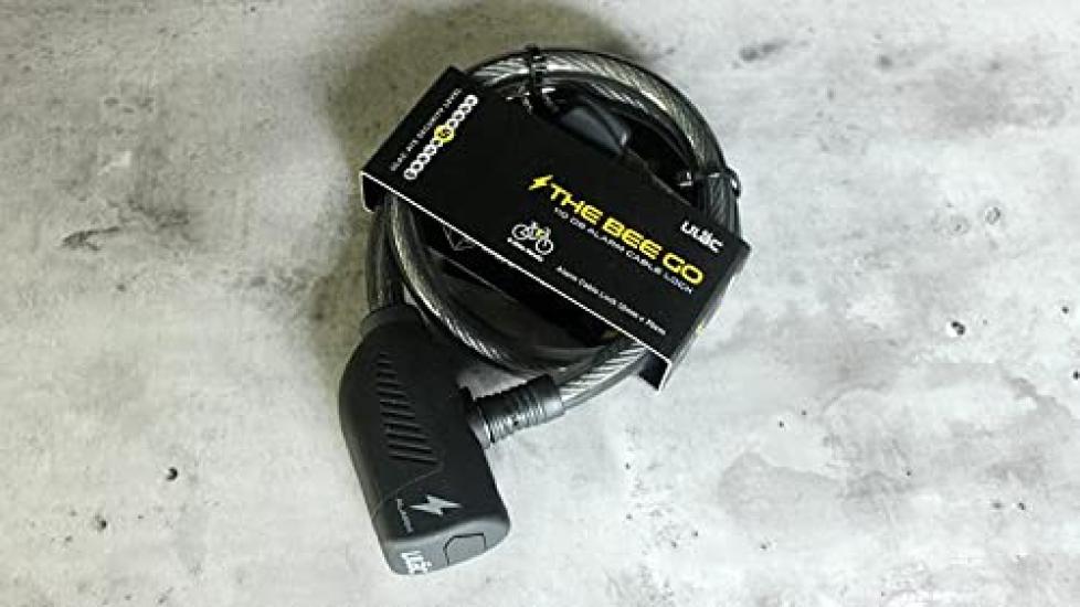 Ulac AL7P THE BEE GO Bicycle 110dB Alarm Cable Lock, Lock, Black/Smoke