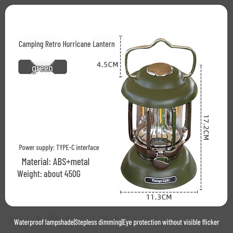 Rechargeable Retro Camping Lantern with Kerosene and Super Long Battery Life