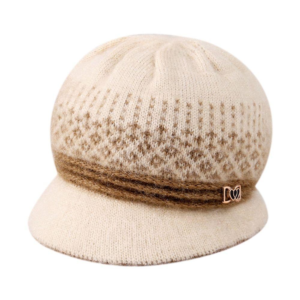 

Мягкая вязаная шапка Ветрозащитная Осенне-зимняя шапка Защита ушей Теплые береты Велоспорт Лыжи бежевый