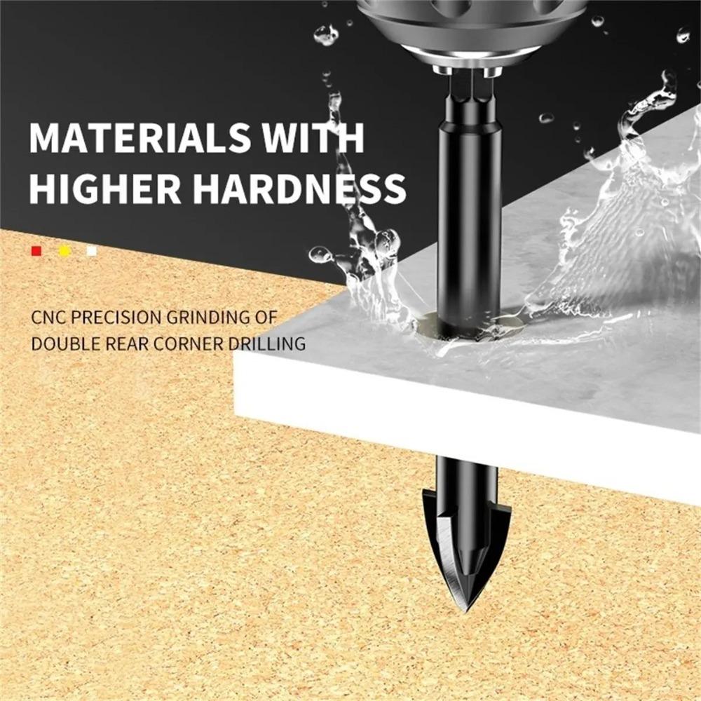 4-Blade Cross Drill Bit: Universal for Alloy, Porcelain, Glass Tile, Cement, Marble & Granite - Anti-Corrosion & High-Efficiency