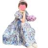 Girls Korean Floral Puff Sleeve Backless Princess Dress Summer Fashionable Children Clothing