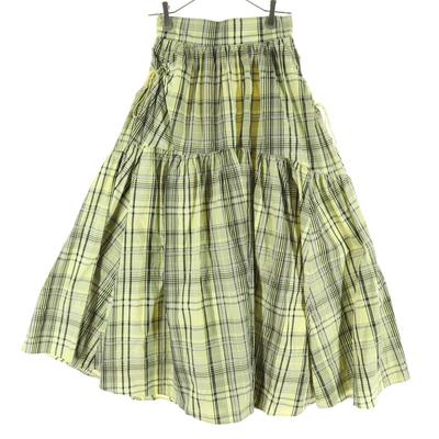 Beauty Products Lily Brown Check Pattern Long Length Flare Skirt Women Used