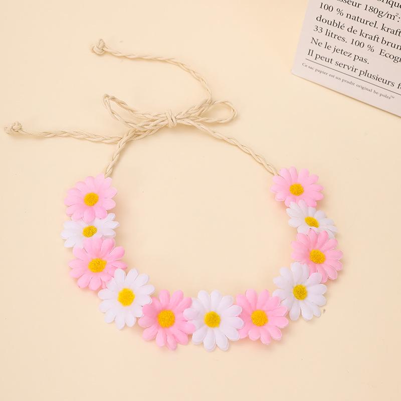 Künstliches Gänseblümchen-Blumen-Stirnband Böhmisches Gänseblümchen-Festival-Haarband Seil-Haarschmuck Verstellbares Böhmisches Haarband