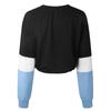 Women's Fashion  O- Neck Contrast Long Sleeve Top  Corded Cool Sweater