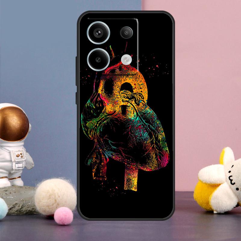 Human Heart Brain Lungs Case For Xiaomi Redmi Note 13 Pro 12 11 9 10 9S 10S 11S 12S Redmi 12 13 10C 12C 13C Cover