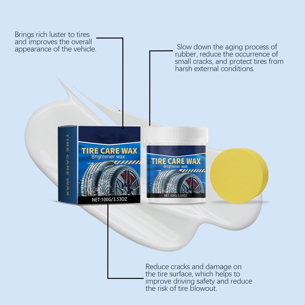 Car Tire Maintenance Paste, Tire Maintenance Wheel Hub Cleaning, Brightening, Removal, Tire Cleaner 100g