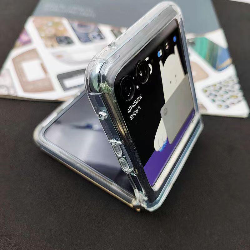 Kompatibel mit Motorola Razr 50 Ultra: Faltbare transparente Silikon-Schutzhülle