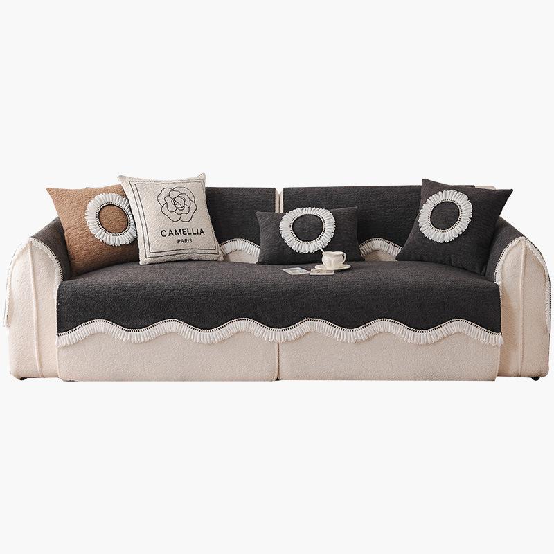 New French Retro Sofa Cushion Universal In All Seasons, Non-Slip And Anti-Cat Scratch Special-Shaped Sofa Seat Cushion, Sub-Cover Cloth Towel