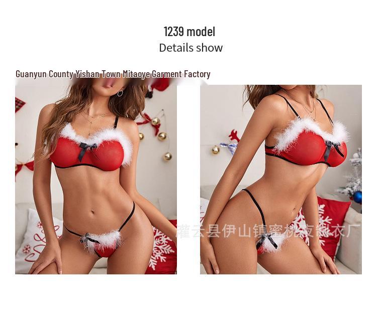 European & American Sexy Christmas Lingerie Set - Plush One-Piece