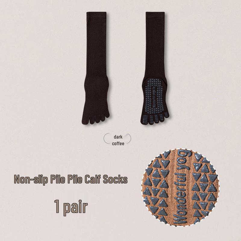 Vijf-Teen Antislip Over-de-Knie Pilates & Yoga Sokken voor Dames - Herfst/Winter Fitness Stijl