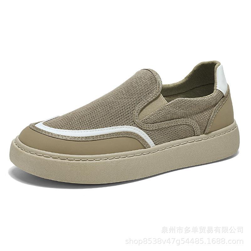 

Low-top shock-absorbing strap-free lazy leisure outdoor street shooting lightweight board shoes 44 хакі