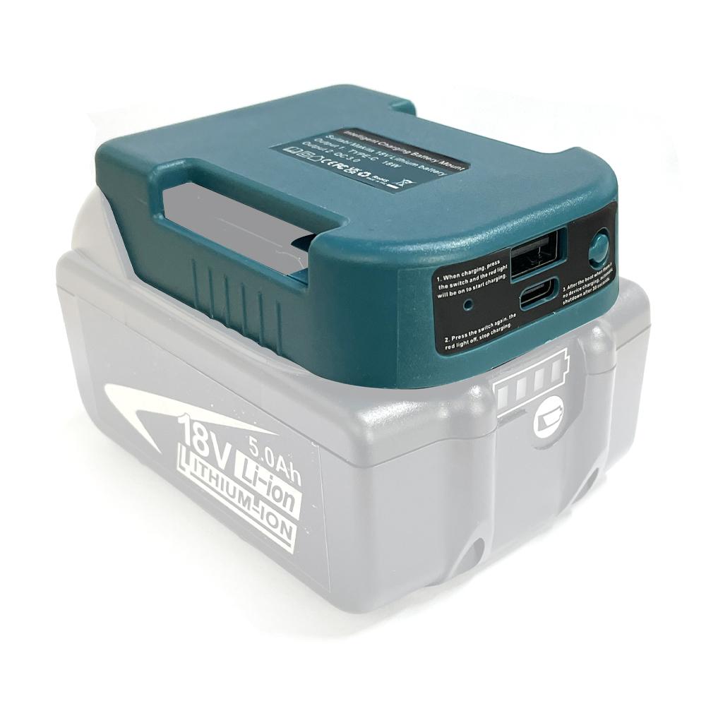 1pc For Makita 18V With USB With Type-C Battery Holder For Makita 18V Battery BL1840 BL1850 BL1860 Charger Adapter Fast Charging