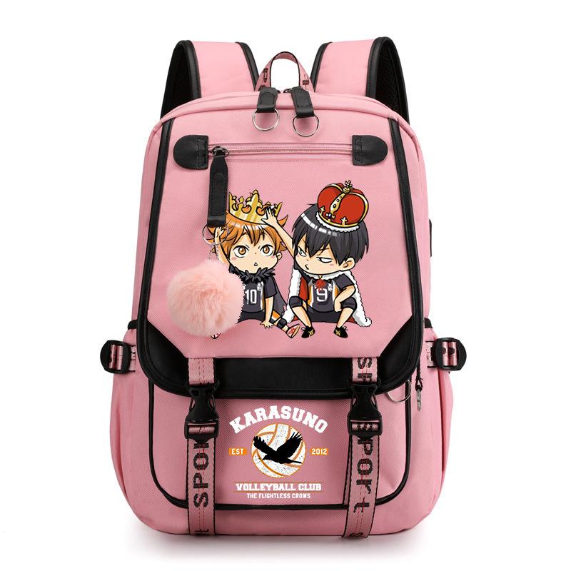 Anime volleyball teenager peripheral printing middle school student schoolbag outdoor large-capacity backpack