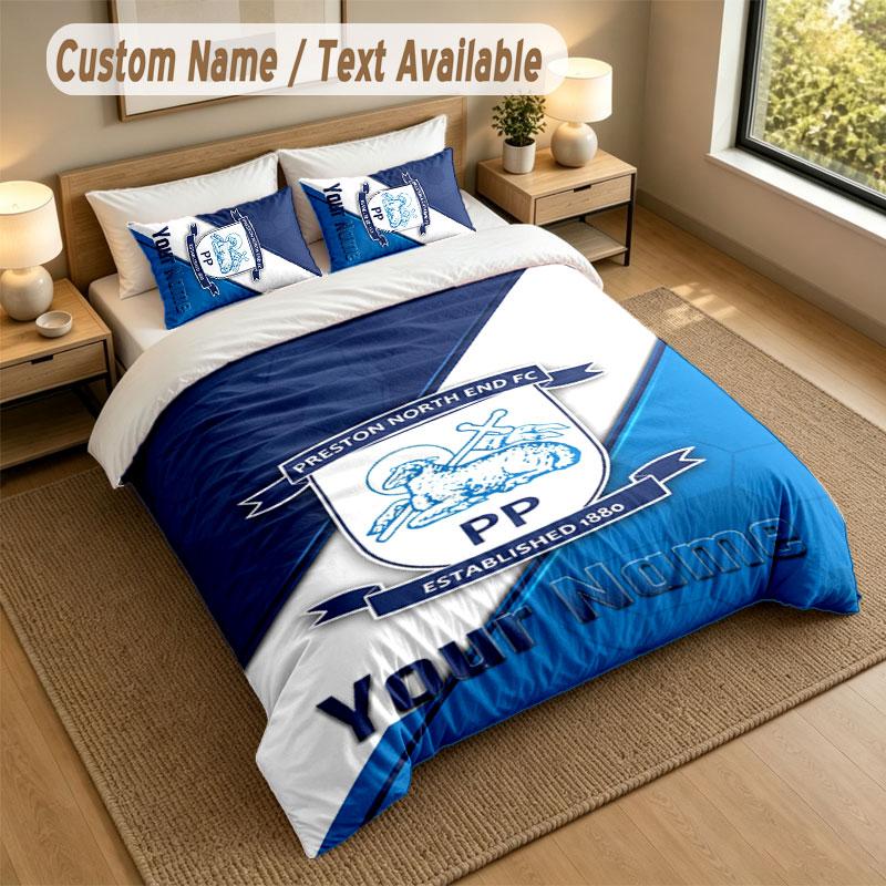 Bedding Set 1 Duvet Cover 2 Pillowcases Preston North End Print Soft Bed Linen Bedroom Decor
