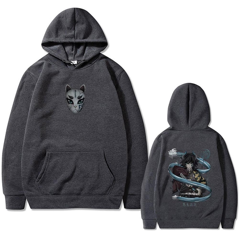 Anime Demon Slayer Tomioka Giyuu Graphic Print Hoodie Men Women Clothing Cartoon Oversized Pullover Man Hoodies