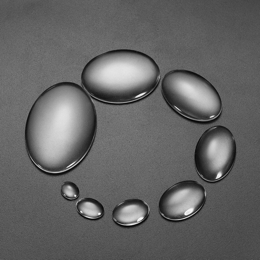 1 Pack Length 10-50mm Transparent Clear Flat Oval Glass Cabochon Diy Charm Pendant Jewelry Accessories For Fashion DIY Jewelry