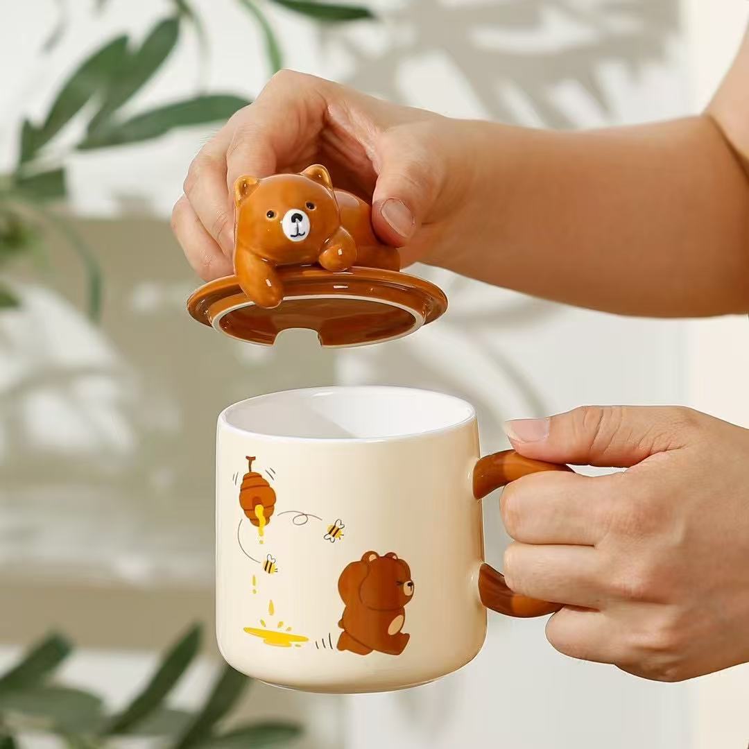 

Кружка «Непослушный медвежонок» Подарок на китайский День святого Валентина, на день рождения для девочек, выпускная кружка для лучших друзей, для пары, практичный сувенир, подарок, чашка для воды 301-400ml