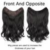 LISI HAIR Synthetic Long Head Half Wig V-Shape Clip In Hair Extension Fluffy Thick Hairpiece Big Wavy Hairpieces For Women Daily Cosplay Party Wear