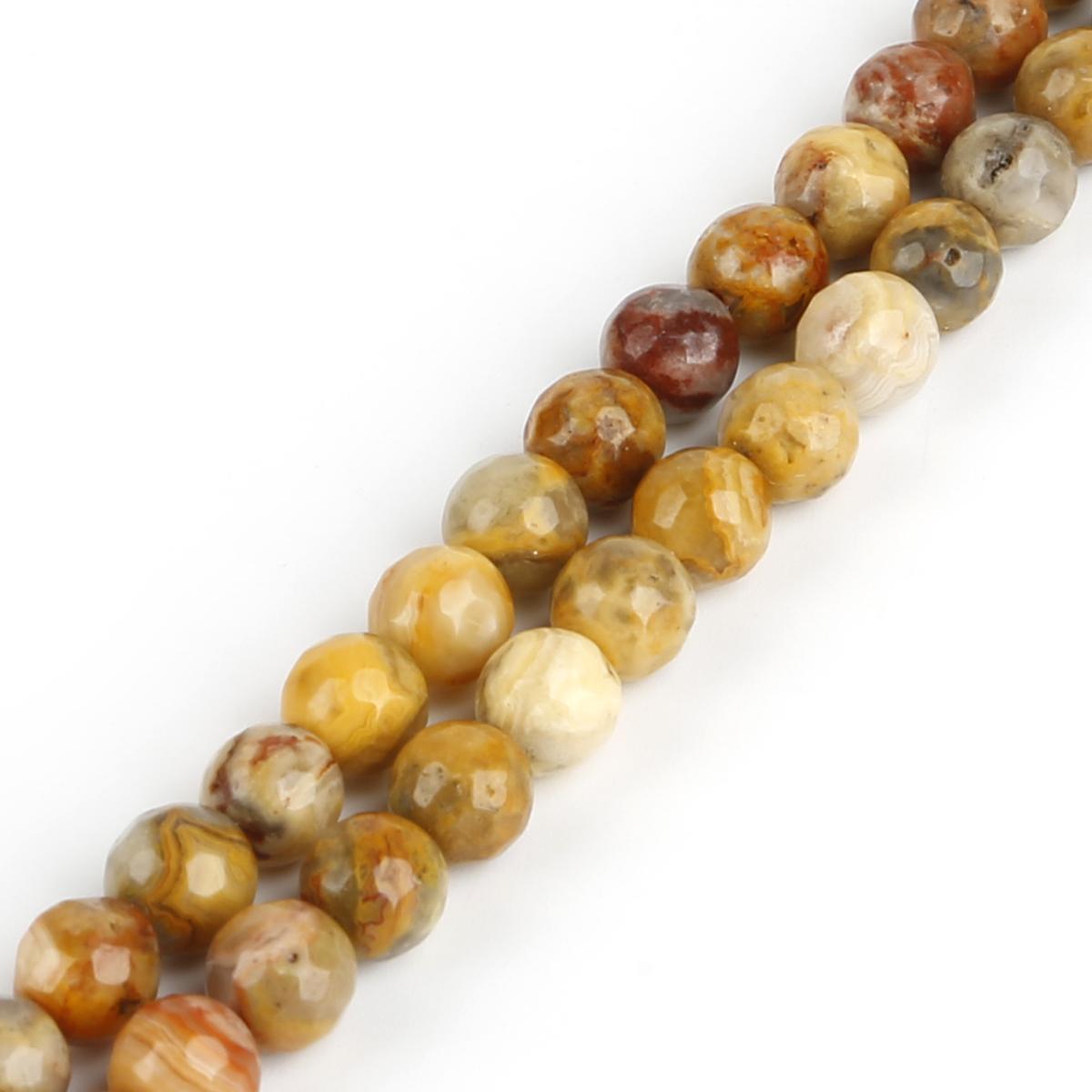 

4-10 мм/38-93 шт. Натуральный сумасшедший агат ограненный круглый камень бусины для изготовления ювелирных изделий своими руками 6mm 62pcs