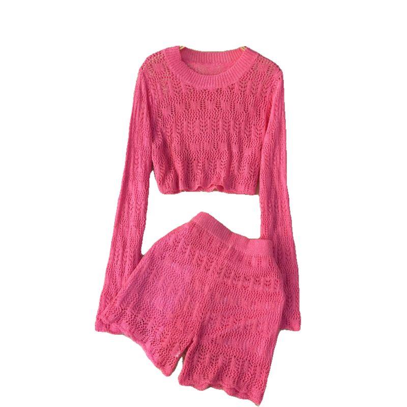 Fashion Wind High Waist Slim Looking Short Pants Knitting Suit