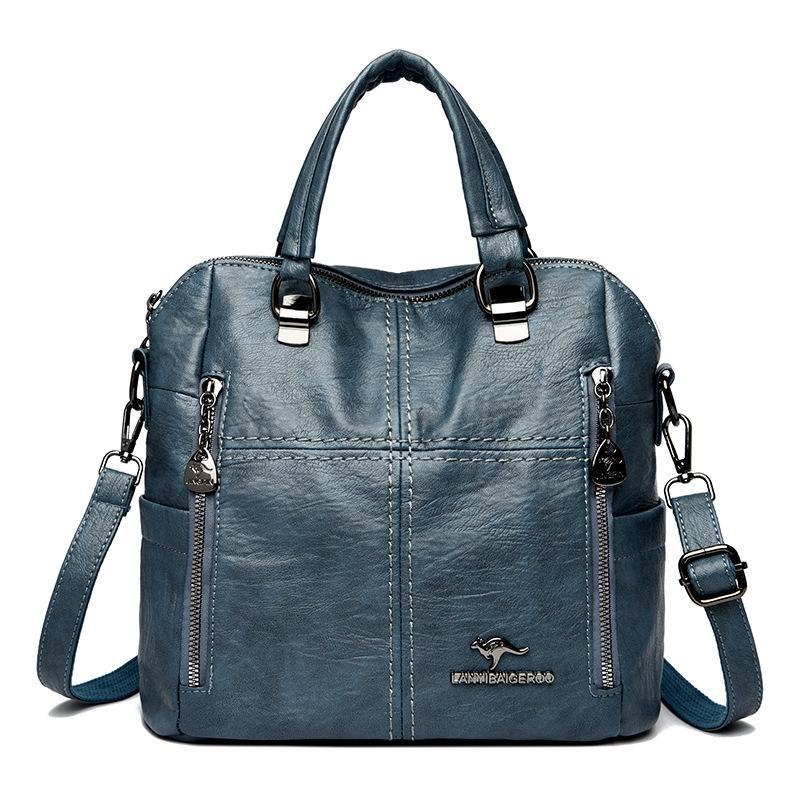 2026 Women s Large Capacity Fashionable Retro Backpack & Crossbody Bag синий