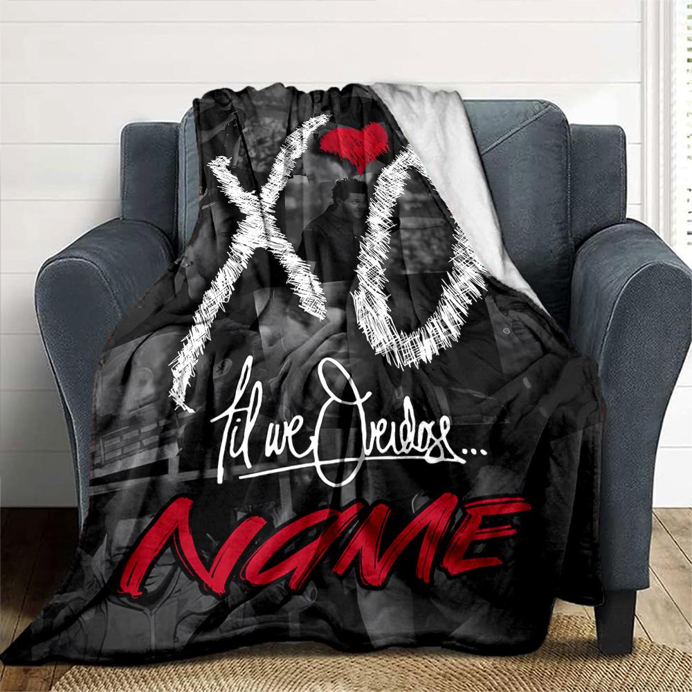 Customiz Name Personality The Weeknd Blanket Soft &Warm Sofa Office Bed Travel Lunch Break Blanket, Gift Suitable All Seasons