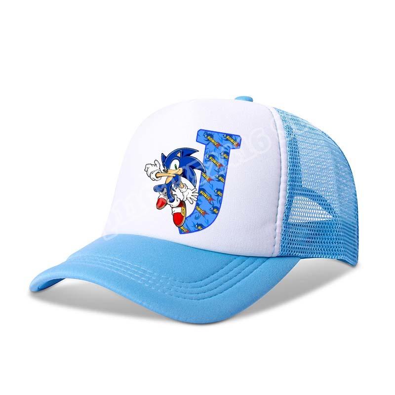 Child Baseball Caps Sonics Anime Letter A-Z Print Sun Hats Boys Girls Summer Casual Hat Child Adult Adjustable Peaked Cap Gifts