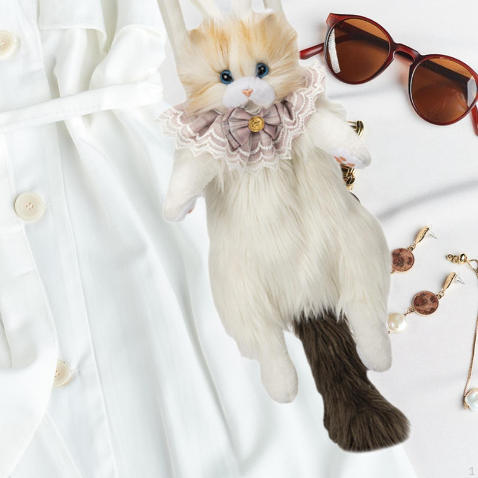 

Милый рюкзак с куклой-кошкой, забавный мягкий рюкзак с героями мультфильмов для девочек-вечеринок коричневый