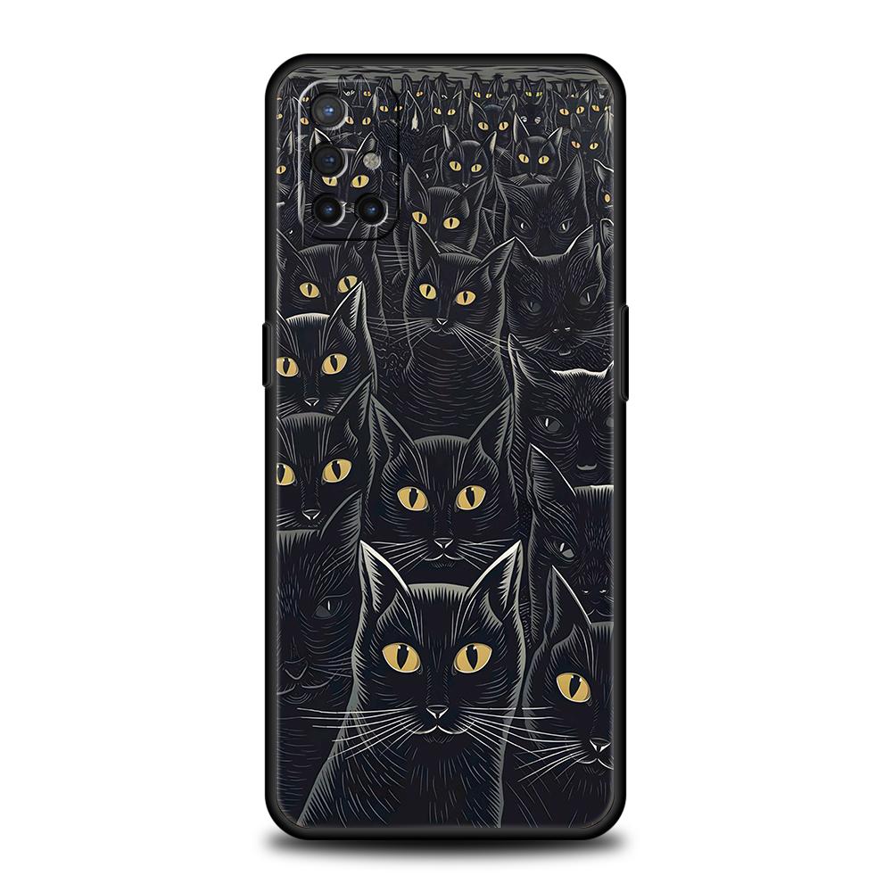 Cute Cartoon Cat Phone Case For Oneplus 12 12R 11 10T R10 Nord N100 N200 N10 10 7 8 9 7T 8T 9R 9RT CE 2 Pro 5G Soft TPU Cover