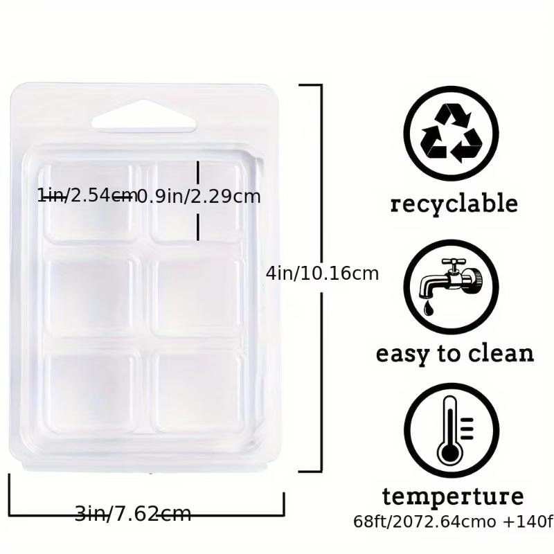 6/18/48Pcs Wax Melt Molds,Aromatherapy Candle Making Silicone Mold PVC Flip Plastic Box Square Paraffin Packing Box