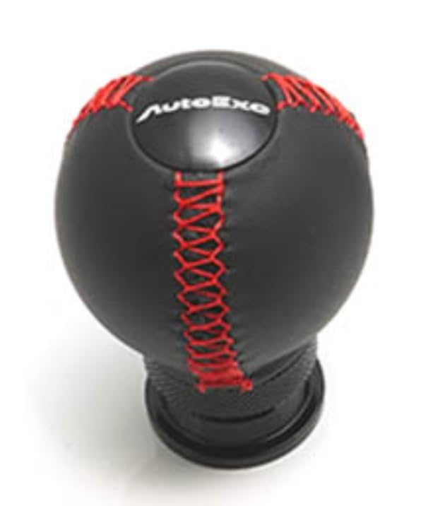 Auto Exe Leather Shift Genuine for Manual Transmission Red Part Number NDA1V9050 Knob, Ball-Shaped, Leather, Vehicles, Stitching,