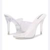 Transparent Crystal Heel High Heel Sandals Fairy Style Thin Heel Fish Mouth Sandals European and American Summer New Model Show