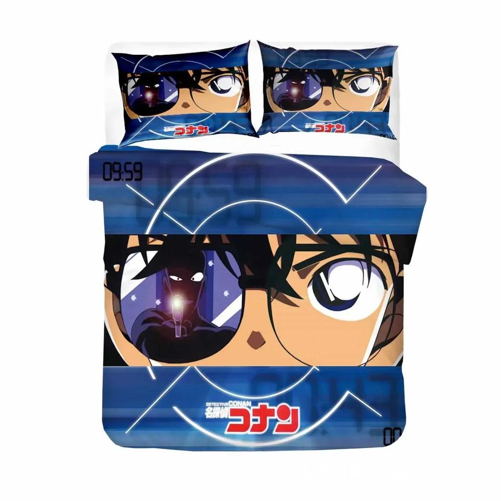 Anime Detective Conan Shinichi Comfortable Duvet Quilt Cover Pillowcase Bedding Set Children Bedroom Decoration Home Textile