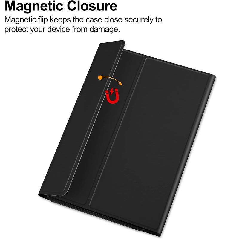 Samsung Tab S11 Protective Leather Case with Magnetic Bluetooth Keyboard, Mouse, and Korean/Spanish Support