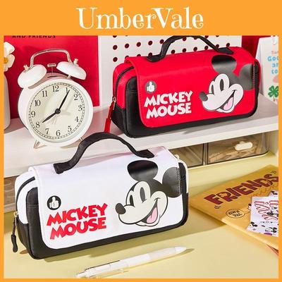 Mickey Mouse Large Capacity Double Layer Pencil Case With Cartoon Design For Kids And Students