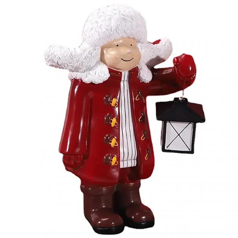 Рождественские детские фонарики Фигурки Рождественские детские фонарики Скульптуры Фигурки Рождественские куклы Фонарные украшения красный