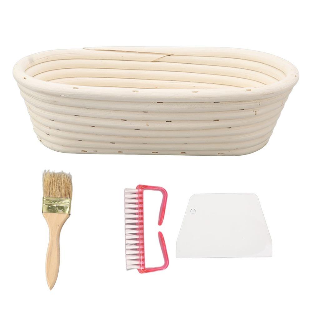 4pcs Oval Shape Bread Proofing Basket Cloth Liner Bread Proofing Basket Set Bread Dough Proofing 4 piece set