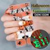Halloween Nail Art Sticker Waterproof Cartoon Nail Oil Film Stylish and Cute No-Bake Nail Luminous Sticker