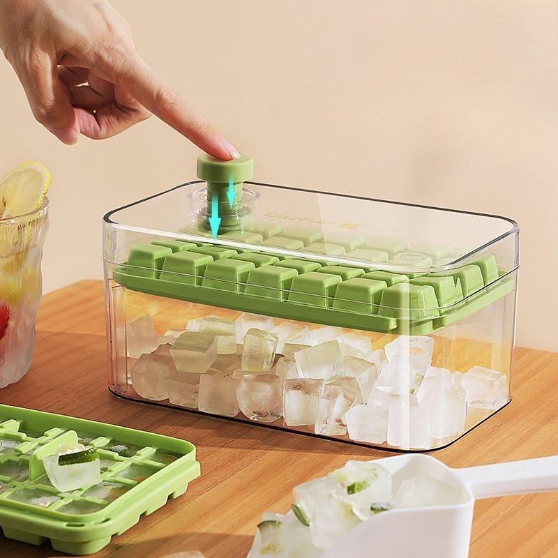 28 Panel Press Type Ice Tray Creative Light Luxury Summer Large Capacity One Press Ice Dispensing Household Ice Making Mold