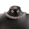 Vintage Floral Jewelry Set With Rhinestone Necklace Earrings Ring For Women
