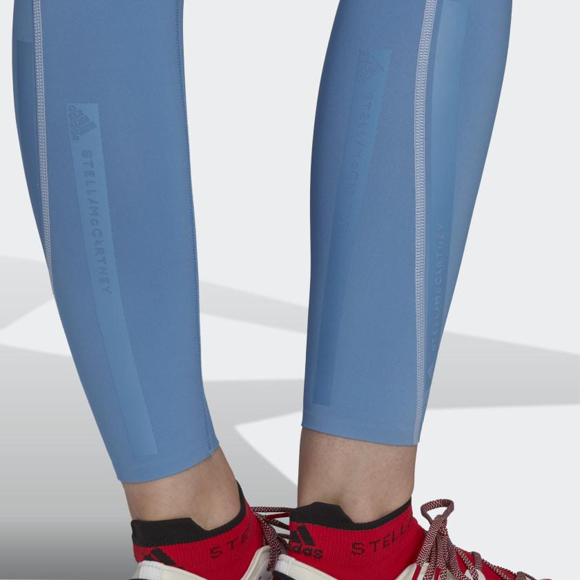 Adidas Solid Color High Waist Sports Fitness Pants Women Bottoms Blue GL5303