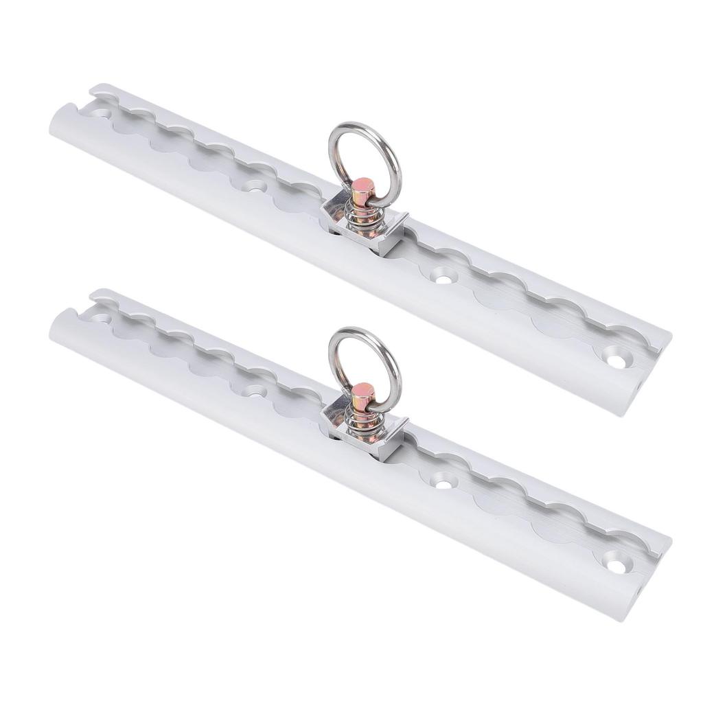 Aluminum L Track 304mm Thickened L Track Tie Down Rail with 4 Round Rings for Motorcycles ATVs Dirt Bikes Pickup Trucks