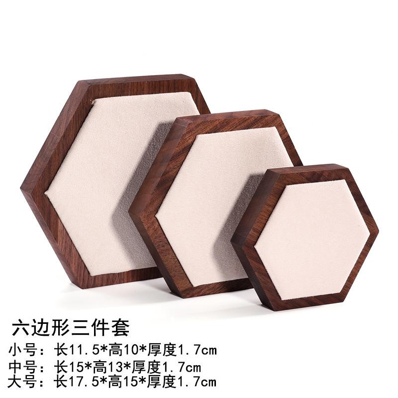 Walnut Jewelry Display Stand Combination Set Jewelry Display Ring Jewelry Look Pallet Necklace Display Model Stand