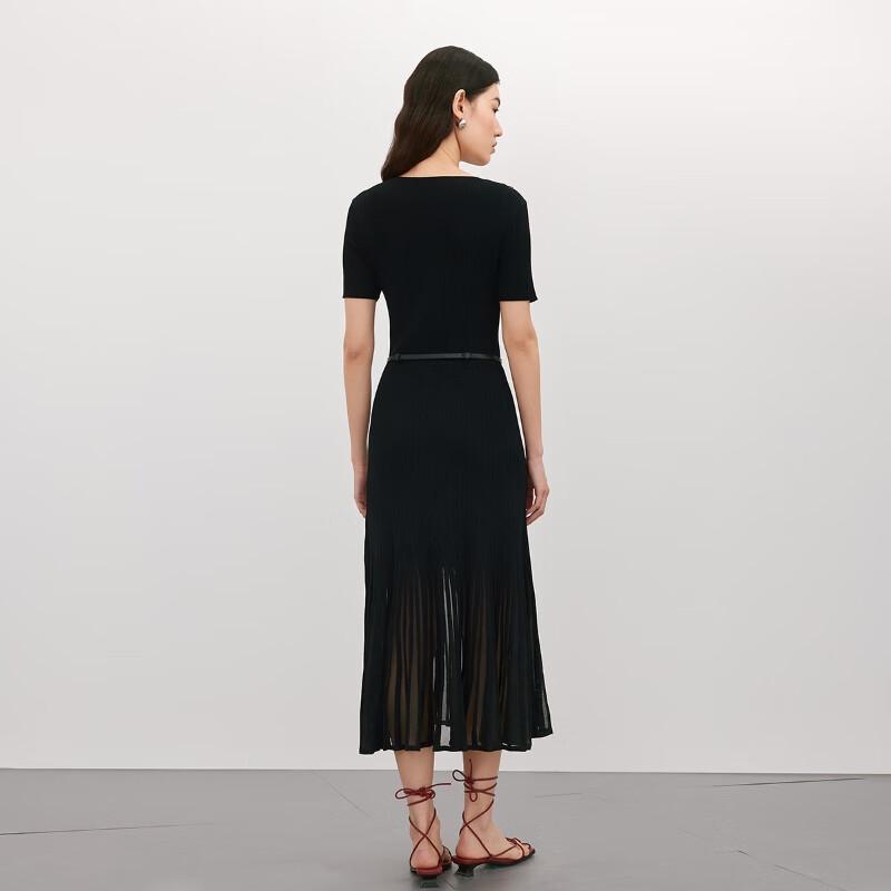 VEROMODA Women's Sheer Hem Spliced Midi Dress